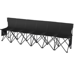 VEVOR 6 Seat Portable Folding Sport Bench Outdoor Camping Chair with Carry Bag