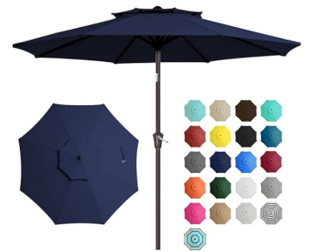 Nix DY All-iron Double-layer Mid-column Umbrella 9-8-38-navy Blue (Option: Navy Blue9 FT)